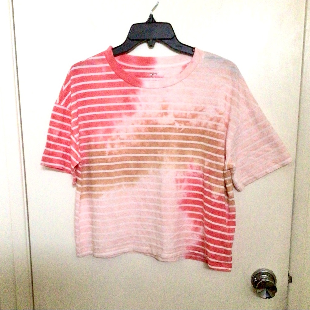 Aerie Tie-dye Striped Cropped T-shirt